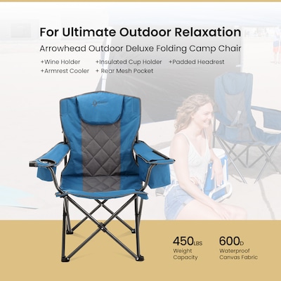 Arrowhead Outdoor Quad 6-Can Armrest Outdoor Chair, Ocean Blue (TSRTKKS0273U)