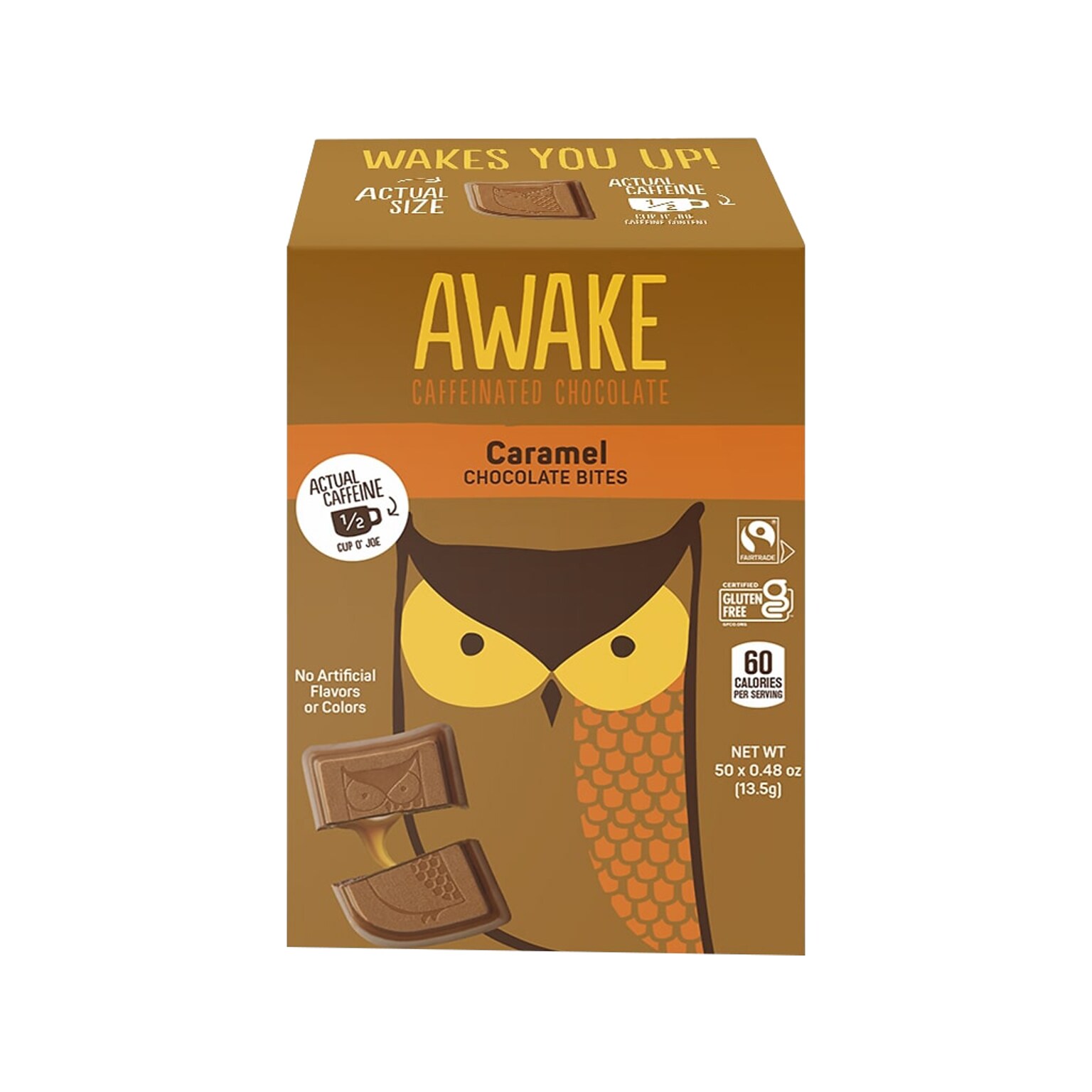 Awake Changemaker Bite Caramel Milk Chocolate, 24 oz., 50 Pieces/Box (00453U)