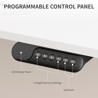 FlexiSpot ET362 55"W Electric Adjustable Standing Desk, White (4S-S09010080)
