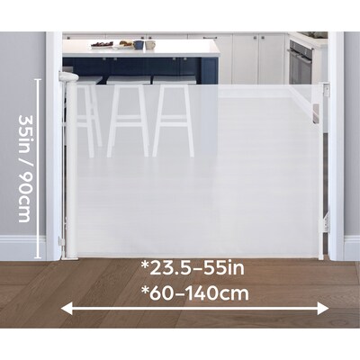 Dreambaby Glide N Hide Portable Extra Tall Retractable Baby Gate, White (DB-L9377)