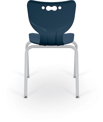 MooreCo 18" Hierarchy Student Chair with 4 Legs, Navy/Platinum Base (703673561969)