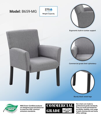 Boss Contemporary Fabric Guest Chair (B659-MG)