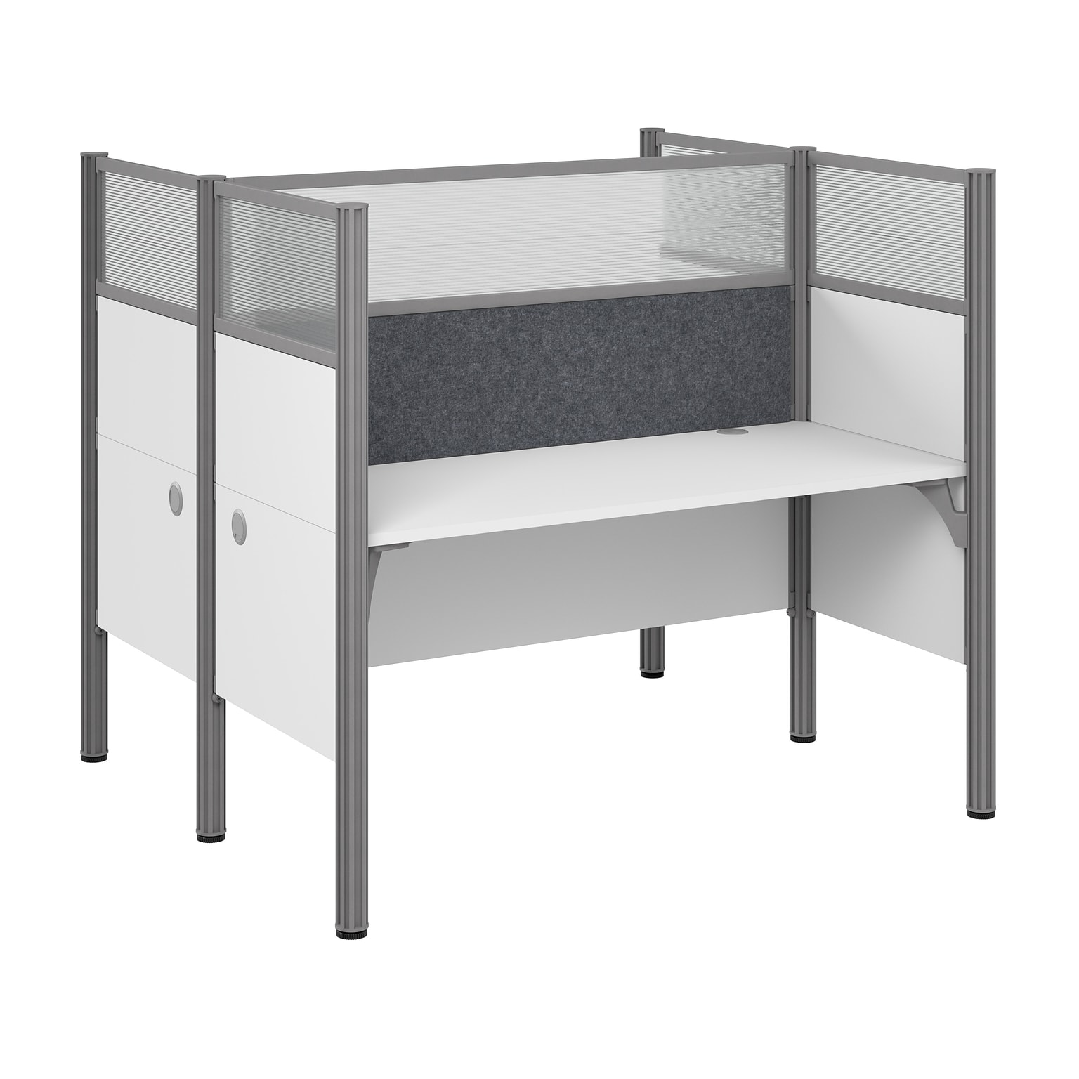 Bush Business Furniture Pro-Biz 55.39H x 62.52W 2 Person Back to Back Cubicle Panel Workstation, White (100870DG-17)