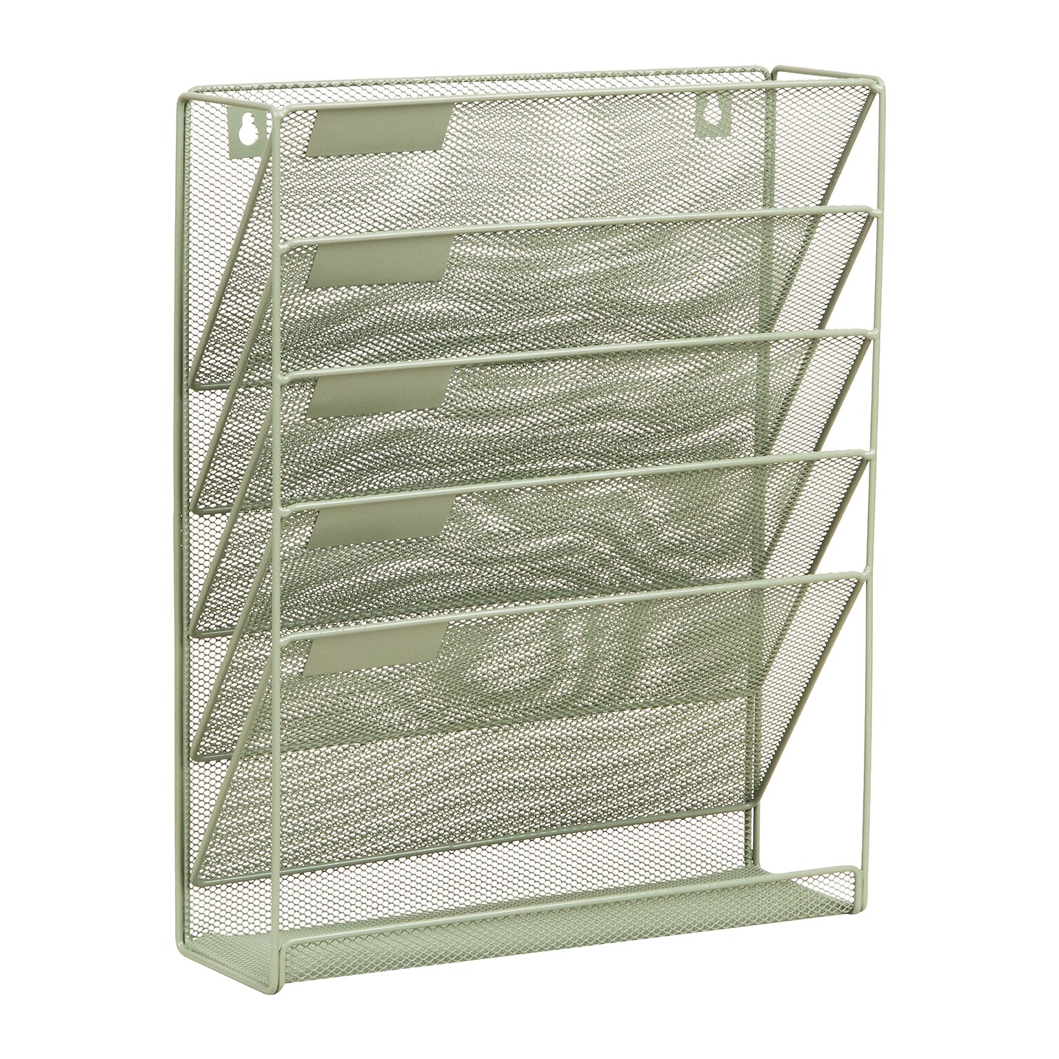 Staples 5-Pocket Metal Mesh Mountable Wall File, Letter Size, Sage Green (ST63849)