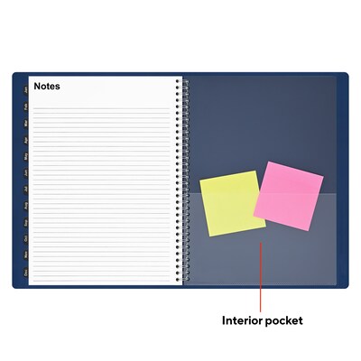 2027 Staples 8" x 11" Weekly & Monthly Appointment Book, Faux Leather Cover, Navy (ST58470-27)