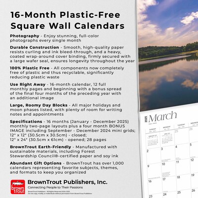 2025 BrownTrout New Jersey Wild & Scenic 12" x 12" Monthly Square Wall Calendar (9781975475390)