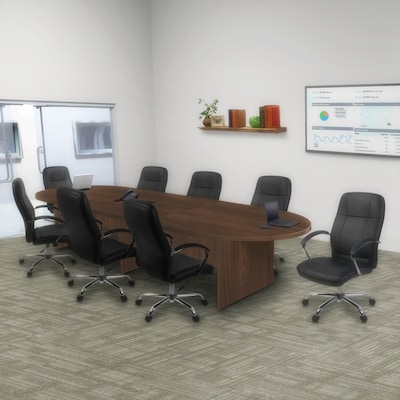 Regency Legacy 12 ft. Racetrack Laminate Conference Table with Charging Port, Neo Walnut (LCTRT14452