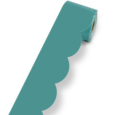 Carson Dellosa Education We Belong Rolled Scalloped Bulletin Board Borders, 2.25 x 65, Teal, 3/Bundle (CD-108509-3)