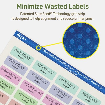 Avery Dissolvable Rectangle Multipurpose Labels, 2/3" x 1-3/4", Off-white, 1100/Pack (94209)