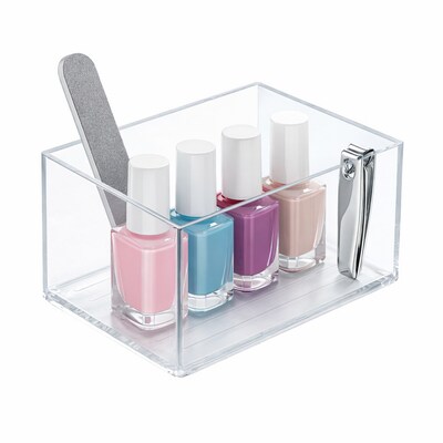 Azar Small Stackable Plastic Storage Bin, 2.5" x 4.25", Clear, 4/Pack (556731-4PK)