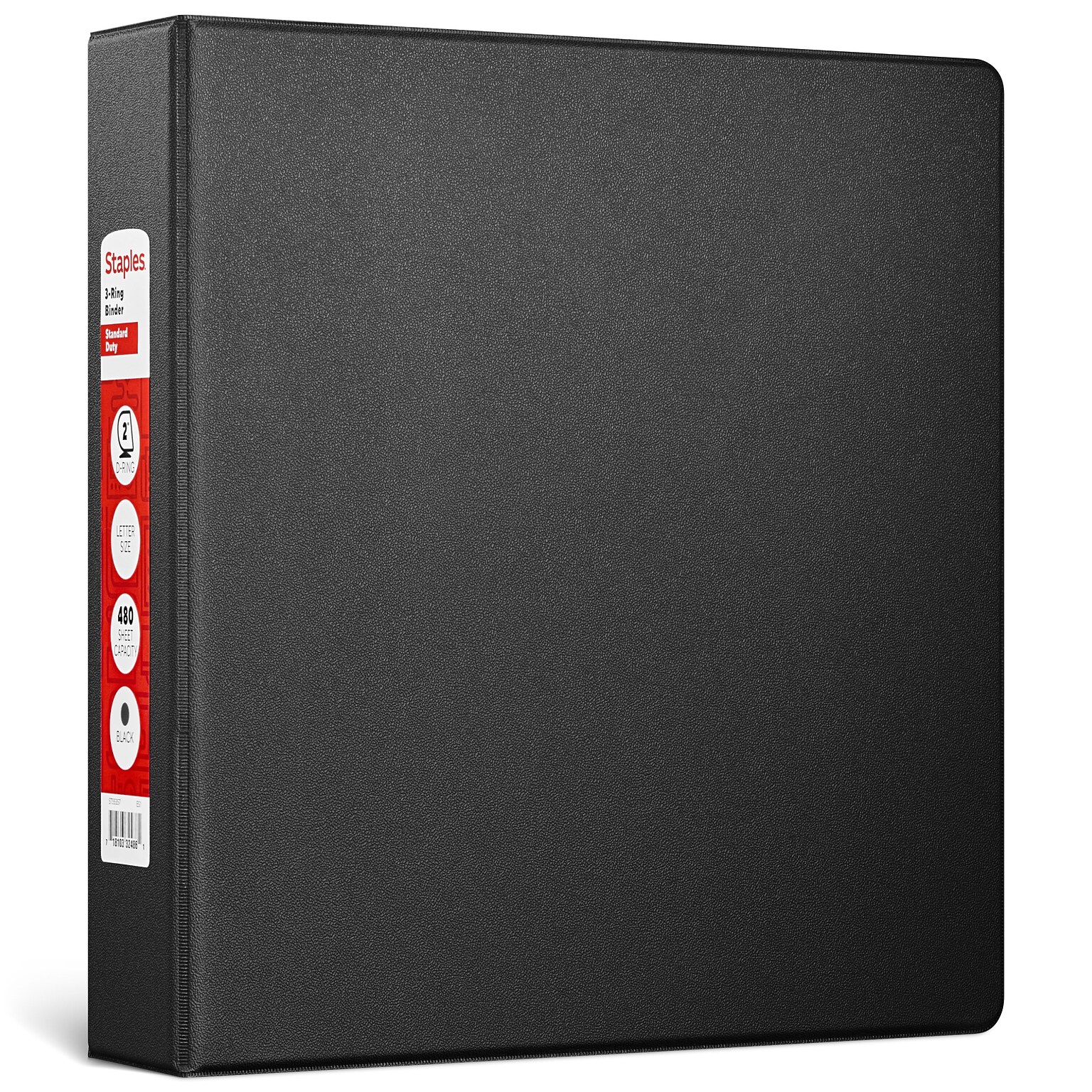 Staples® Standard 2 3 Ring Non View Binder with D-Rings, Black (26417-CC)