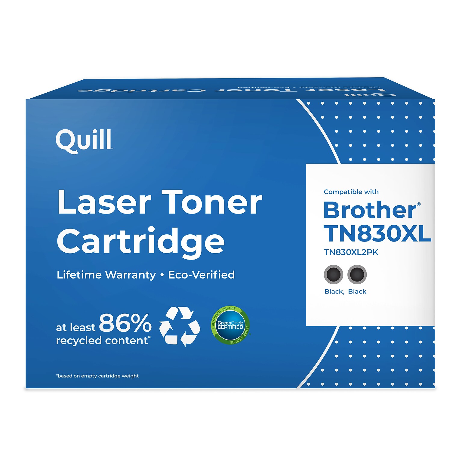 Quill TN830XL Remanufactured Black High Yield Toner Cartridge Replacement for Brother  TN830XL, 2/PK (QULTN830XL2PK)
