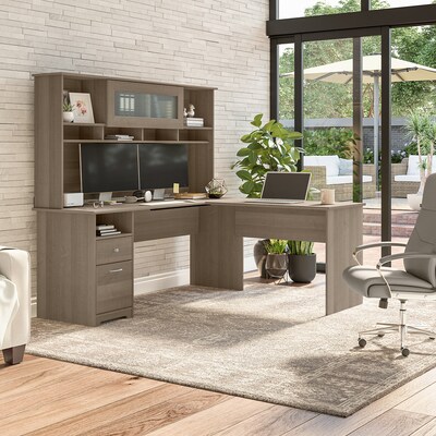 Bush Furniture Cabot 72"W Desk Hutch, Ash Gray (WC31273)