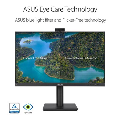 Asus BE Series Video Conferencing 27" 100Hz LED Monitor, Built-In Speakers & Webcam, Height-Adjustable, Black (BE279QFK)
