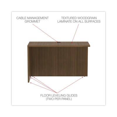 Alera Valencia Series 47.25" Reversible Return/Bridge Shell, Modern Walnut (ALEVA354824WA)