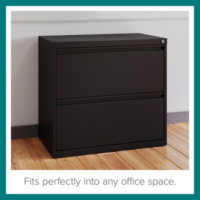 Hirsh 30" 2-Drawer Lateral 101 File Cabinet, Black (24081)
