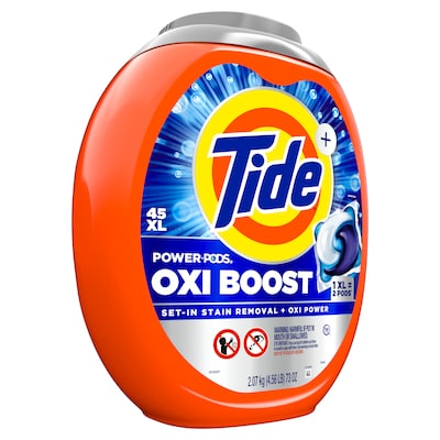 Tide Oxi Boost Power PODS HE Laundry Detergent, 45 Capsules (17124)