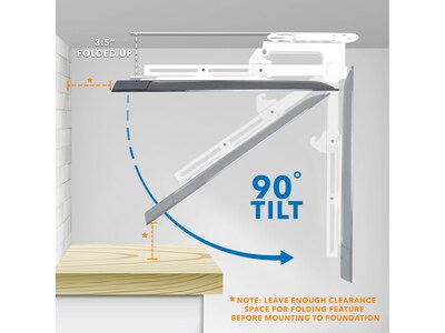 Mount-It! Tilt and Swivel Flip-down Ceiling TV Mount, 44 lbs. Max. (MI-4225WHT)