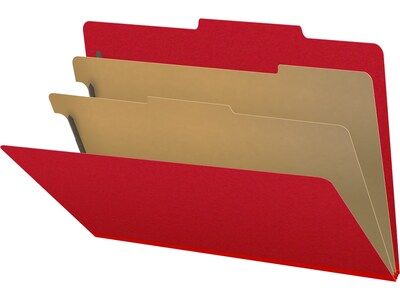 Medical Arts Press Pressboard Classification Folder, 2 Dividers, 2 Expansion, Legal Size, Deep Red, 10/Box (DV-T52-26-3DRD)