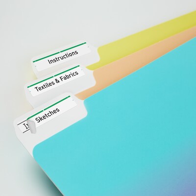 Avery TrueBlock Laser/Inkjet File Folder Labels, 2/3 x 3-7/16, White/Green, 1,500 Labels/Pack (586