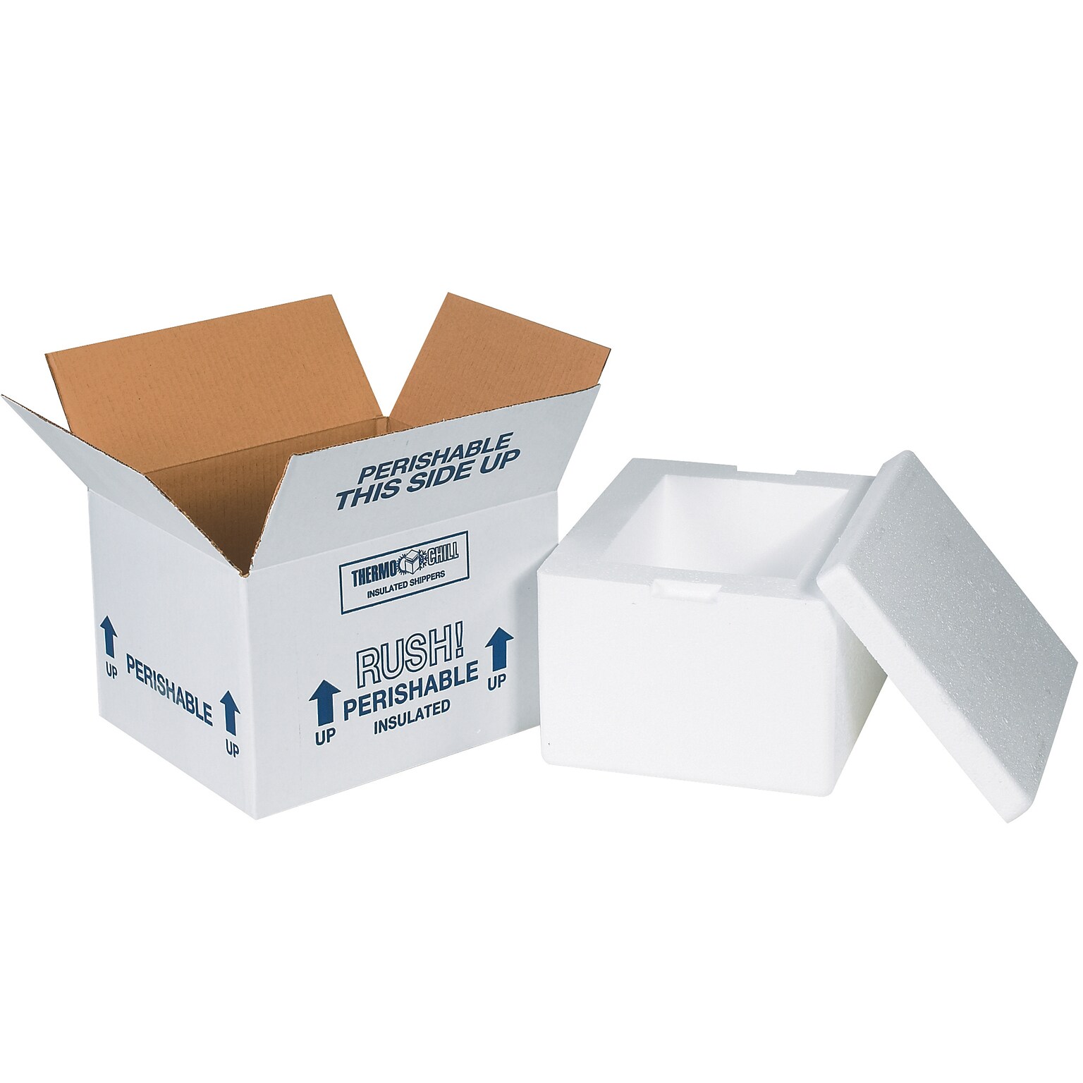 8 x 6 x 4.5 Insulated Shipper Box, White (204C)