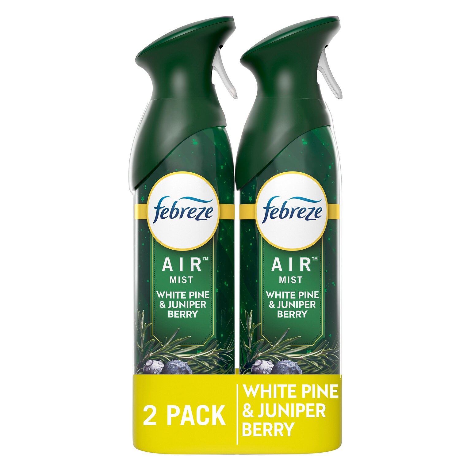Febreze Air Mist Aerosol Air Freshener, White Pine & Juniper Berry Scent, 8.8 oz., 2/Pack (03208)