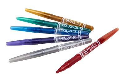 Crayola Glitter Kids Marker, Bold, Assorted Colors, 6/Pack (58-8629)