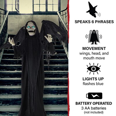 Haunted Hill Farm Life-Size Animatronic Winged Reaper (HHWINGSKEL1FLSA)