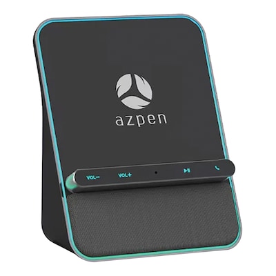 Azpen Fast Wireless Charging Hub with Bluetooth Speakers & Speakerphone, 10 Watt, Black (DockAll D5)