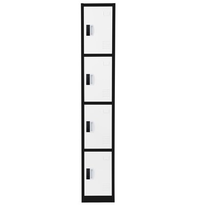 AdirOffice 72"H 4-Tier Black/White Storage Locker (ADI629-204-B-W-DL)