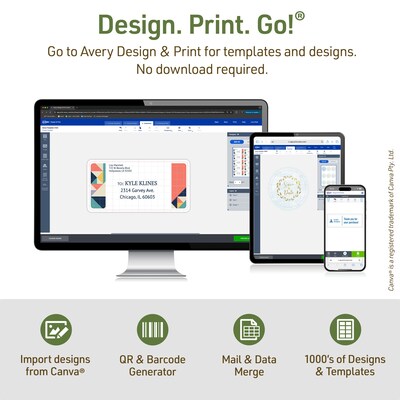 Avery EcoFriendly Laser/Inkjet Shipping Labels, Matte White, 8-1/2" X 11", 10 Labels/Pack (48809)