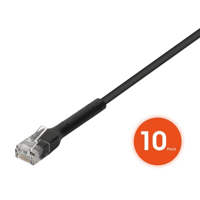 Intellinet Network Solutions 3ft CAT-6 Ethernet Cable, 23 AWG, Black, 10/Pack (ICI745185)