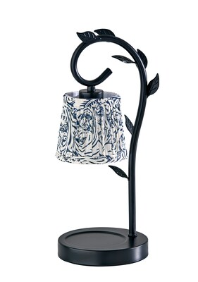 Simplee Adesso Ivy Candlewarmer 14.75 Halogen Table Lamp, Black/White (SL1193-01)