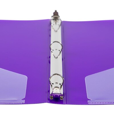 JAM Paper 1/2" 3-Ring Flexible Poly Binder, Purple (PB75237PU)