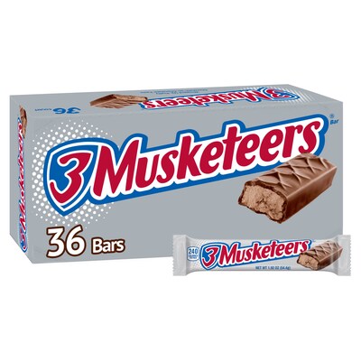 3 Musketeers Chocolate Candy Bars, 1.92 oz, 36/Pack (MMM42208)