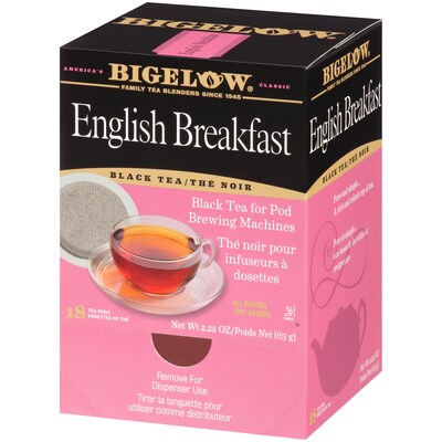 Bigelow English Breakfast Black Tea, Pods, 18/Box (RCB09906)