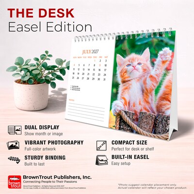 2027 BrownTrout Kittens 7.5" x 6" Monthly Wall Calendar, Assorted Colors (9798330709373)