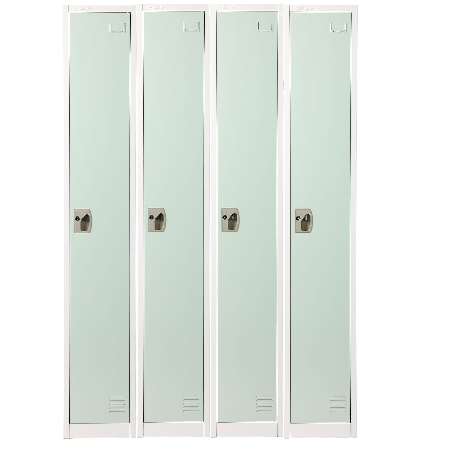 AdirOffice 72 Single Tier Misty Green Storage Locker, 4/Pack (ADI629-201-MGRN-PKG-4)