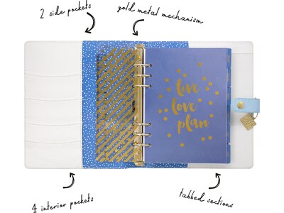 Carpe Diem Feathers 8" x 9.4" Weekly & Monthly Planner, Faux Leather Cover, Multicolor (9209-CD)