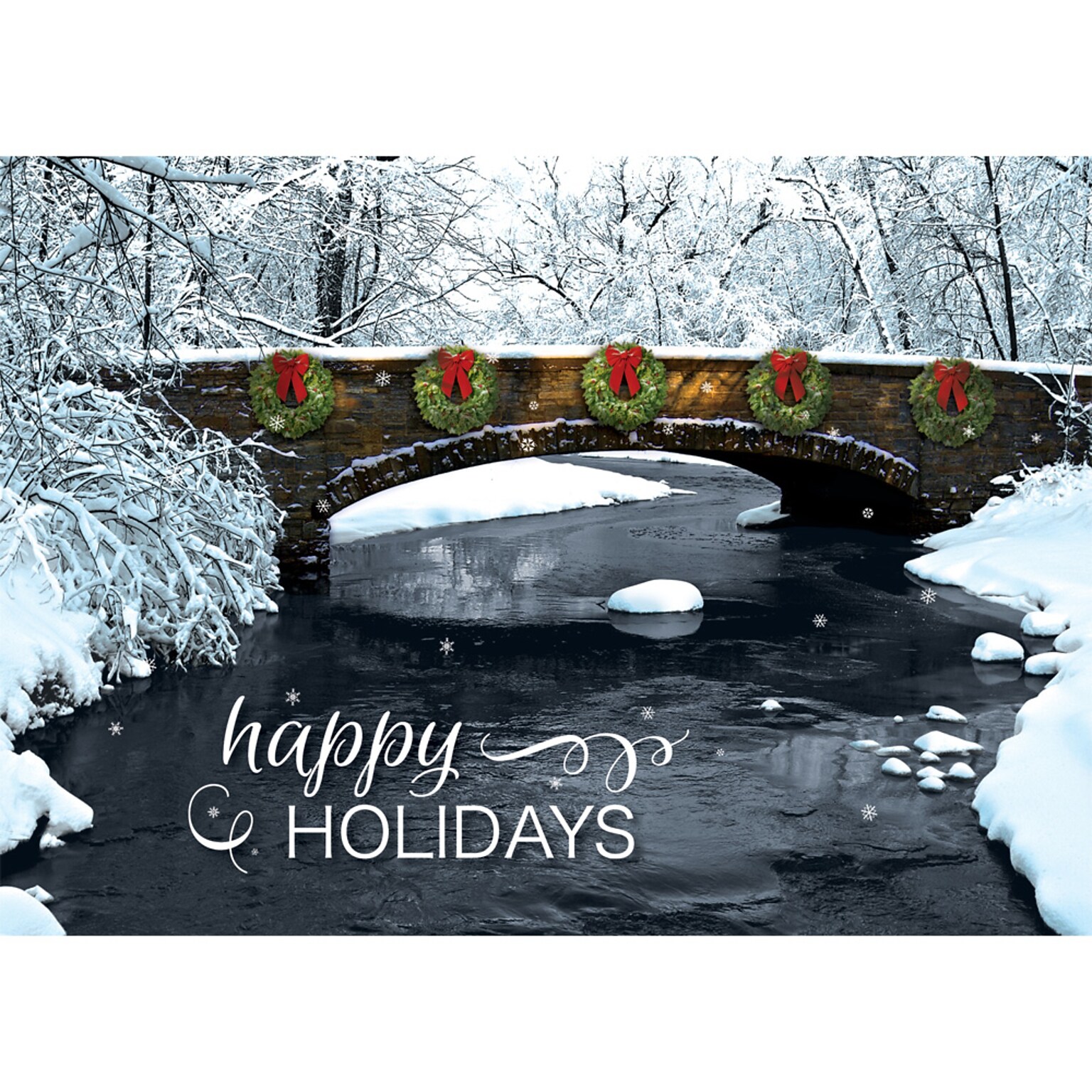 Holiday Thaw Holiday Greeting Cards; Stock Verse Included; Boxed Set of 25 Cards and Envelopes