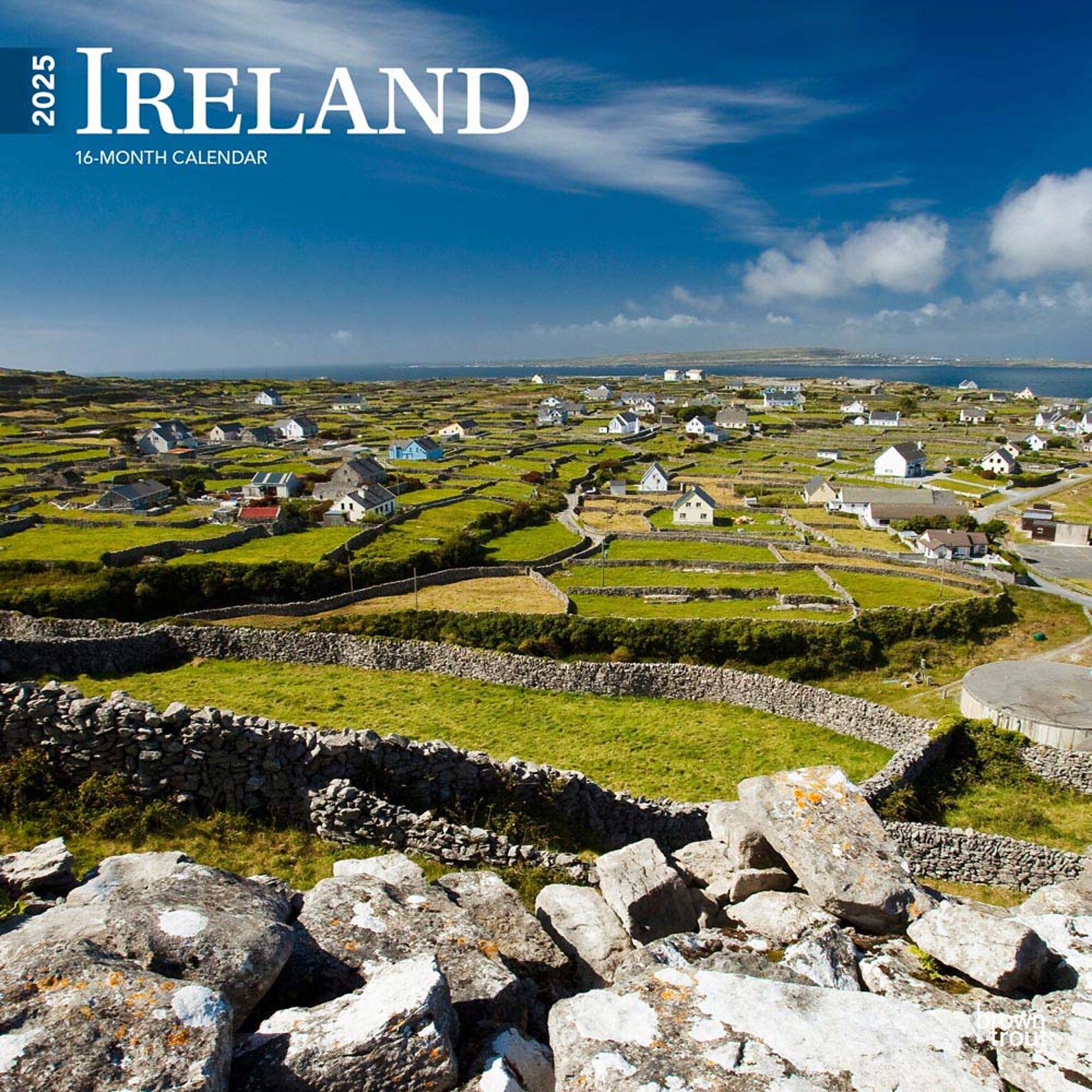 2025 BrownTrout Ireland 12 x 24 Monthly Square Wall Calendar, (9781975477202)