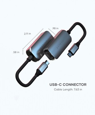 Satechi USB-C 2.5 Gigabit Ethernet Adapter, Space Gray (ST-AE25M)