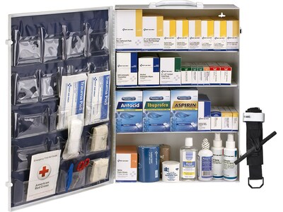 First Aid Only First Aid Cabinet, ANSI Class B, 150 People, 1462 Pieces, White (91341)