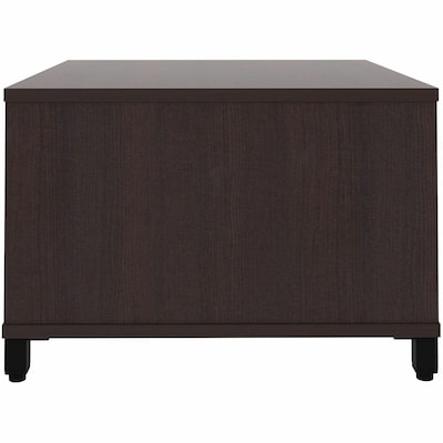 Lorell 24"W x 24"D Laminate Square Reception Table with Storage, Espresso (LLR69204)