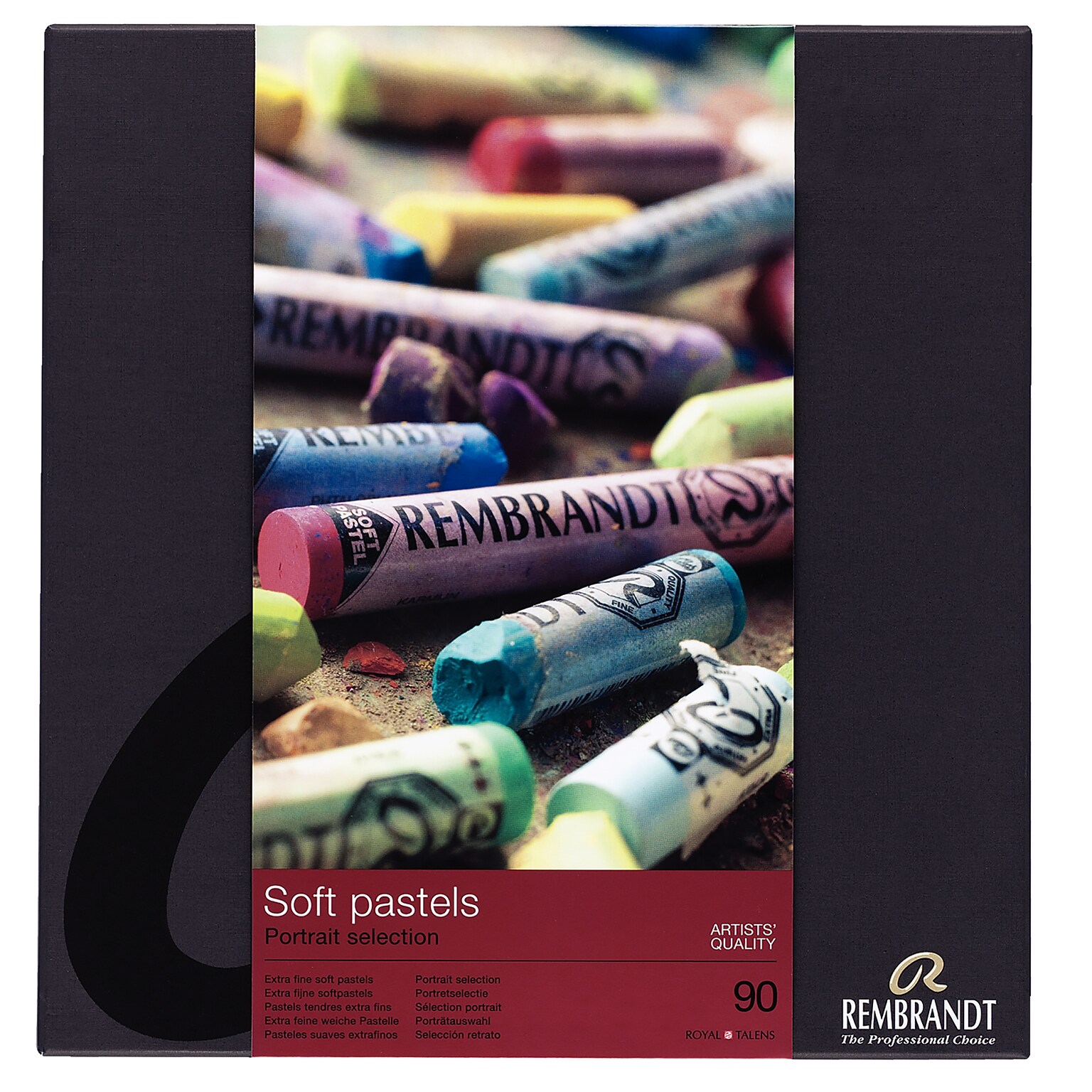 Rembrandt Soft Full Stick Pastel Cardboard Portrait Selection Box Set, Assorted Colors, 90/Set (RBX31823093)