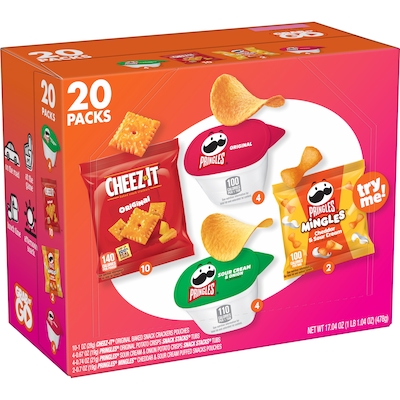 Cheez-It & Pringles Grab N Go Snack Mix, 20/Box (KEE13007)