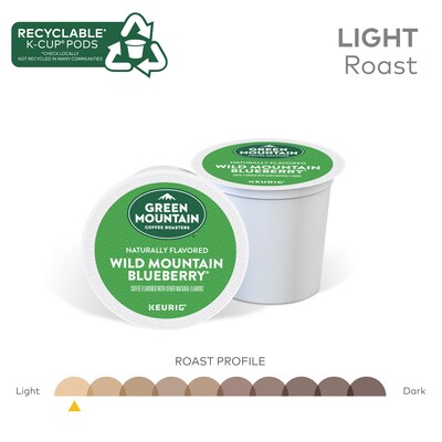 Green Mountain Wild Mountain Blueberry Coffee Keurig® K-Cup® Pods, Light Roast, 96/Carton (67832)