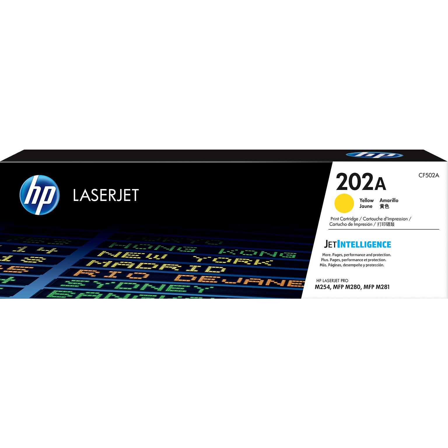 HP 202A Yellow Standard Yield Toner Cartridge, Prints Up to 1,300 pages (CF502A)