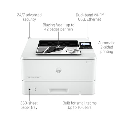 HP LaserJet Pro 4001dw Wireless Black & White Printer (2Z601F#BGJ)