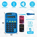 Better Office Products Pocket Size Mini Calculators, Dual Power Included AA Battery, Assorted Colors